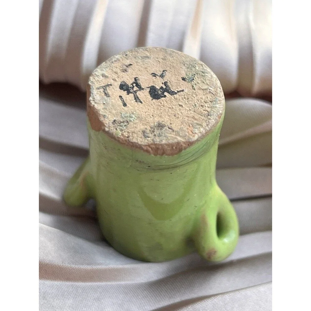 Vintage Miniature Italian Ceramic Tree Stump Vase Toothpick Holder MC